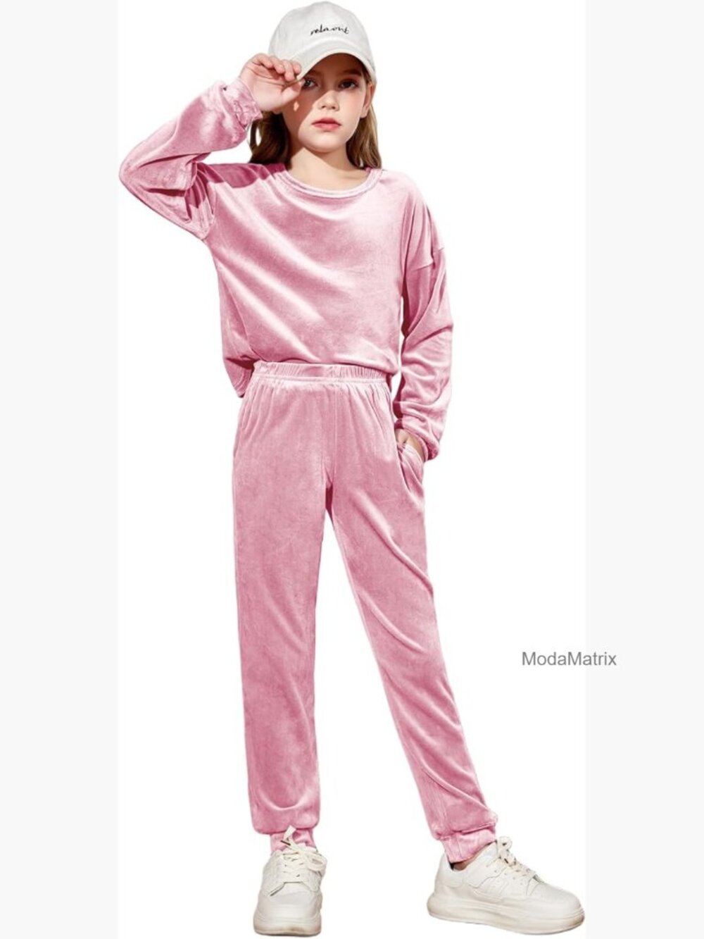 Girls 2 Piece Velour Sweatsuit Set Tracksuit Jogger Set